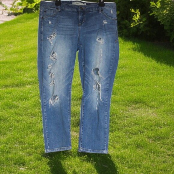 Torrid (Size 14) Plus Size Distressed Blue Denim Jeans - Picture 1 of 3